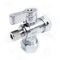 Thrifco Plumbing 5/8 Inch Comp x 1/2 Inch Slip Joint x 1/4 Inch Comp Quarter Turn Brass  Angle Stop Valve 4406488 - alternate 2